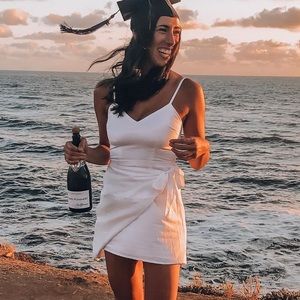 Abercrombie & Fitch Wrap Mini Dress, White, XS